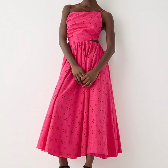 NWT* J Crew l side-cutout midi dress in eyelet - Picture 1 of 4